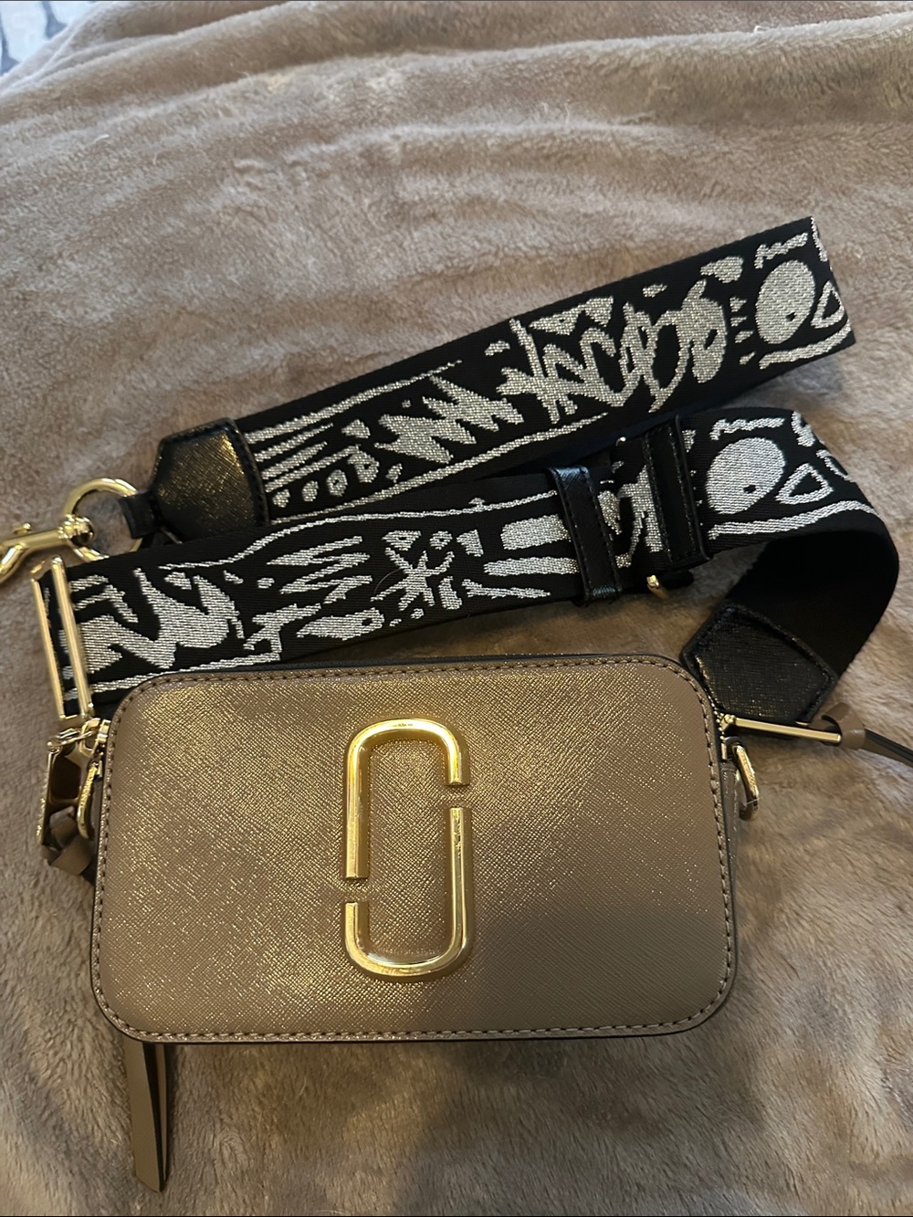 Marc By Marc Jacobs Taupe Crossbody with Gold Hardware